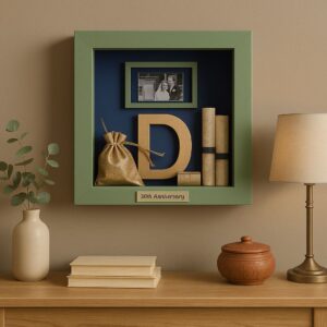 Personalized Memory Shadowbox Gift with  SOFT VELVET BACKING and PINS